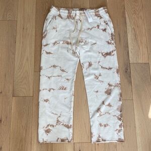 NWT Rebecca Minkoff Naomi Pants in Khaki Bleach Tie Dye print.